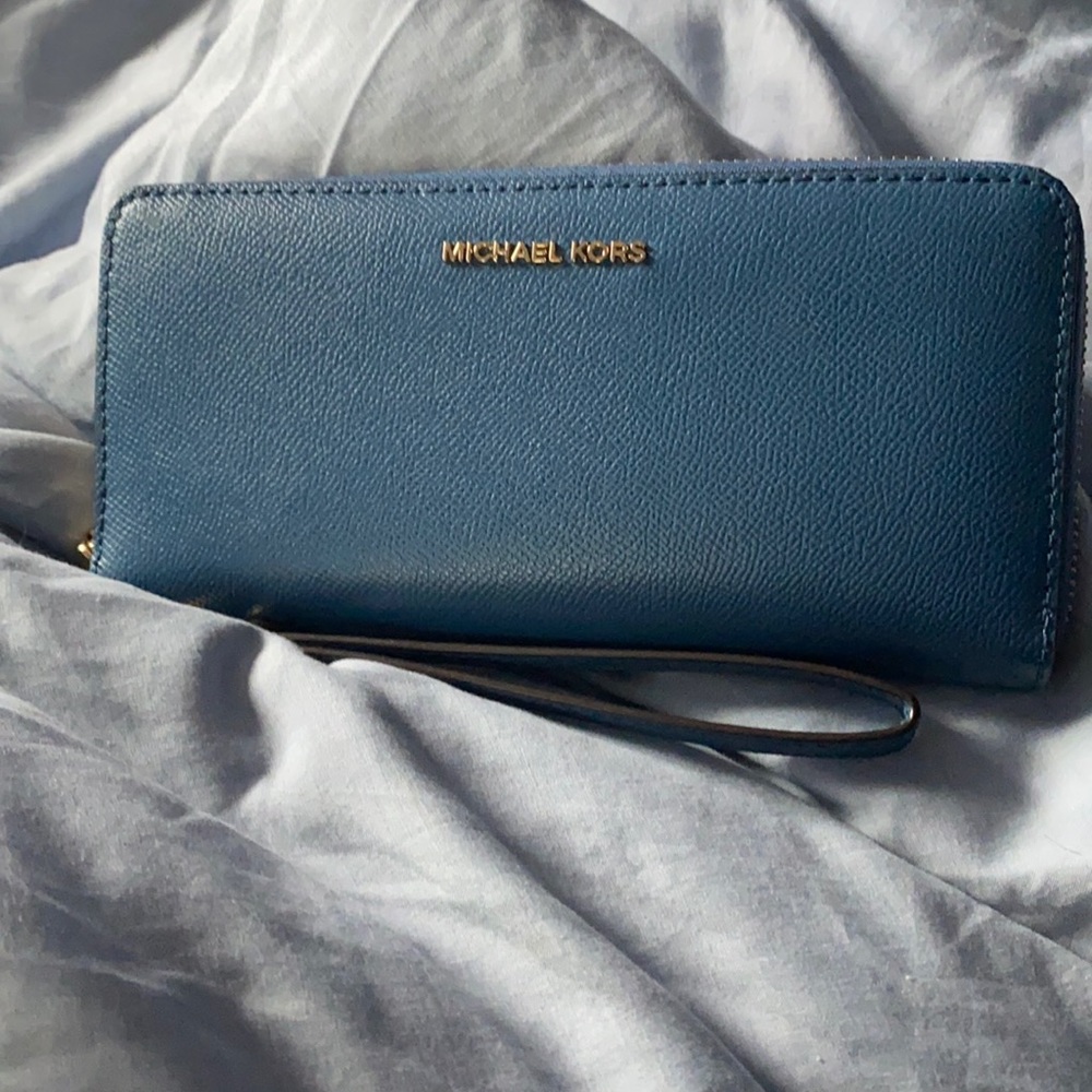 Michael Kors Blue Wristlet Wallet